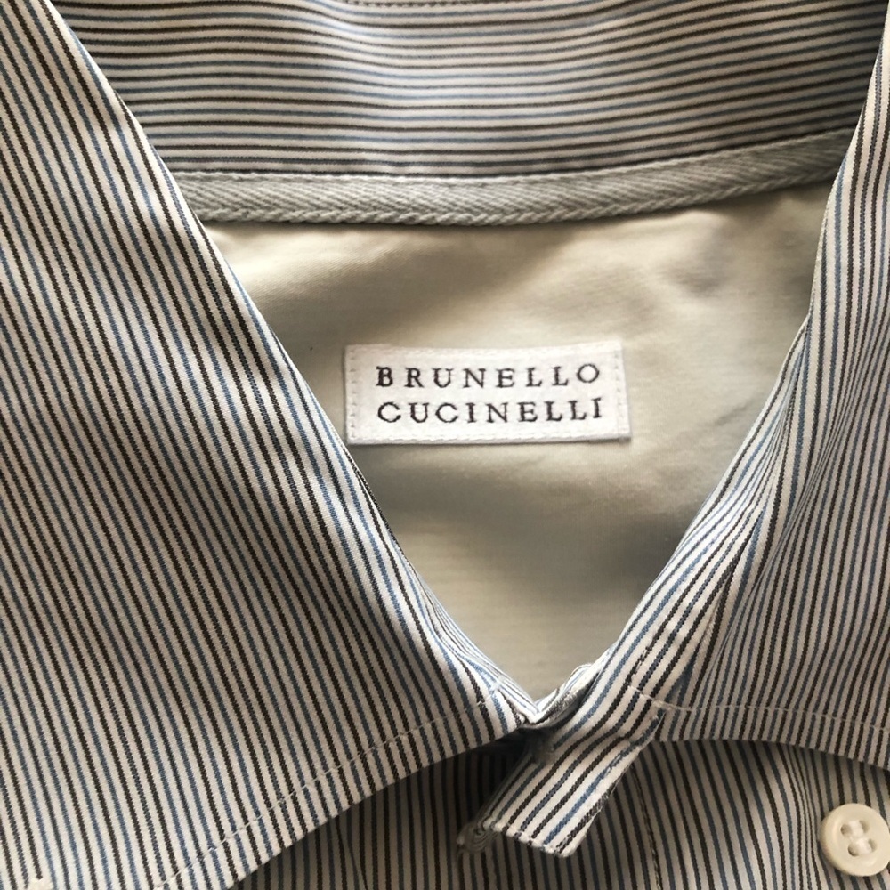 BRUNELLO CUCINELLI 100% COTTON LEISURE FIT DRESS Shirt xl - Picture 2 of 4